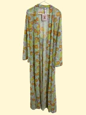 Savage X Fenty Free Spirit Floral Full-Length Robe New